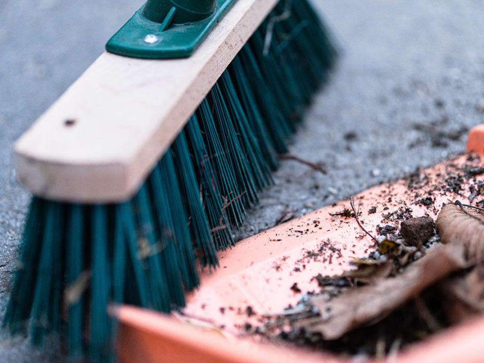 Cleaning a concrete patio